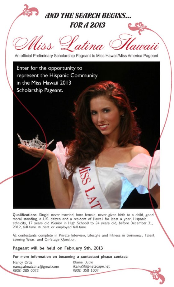 Search for Miss Latina Hawaii 2013